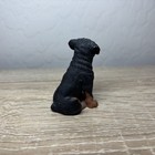 Miniature Rottweiler Puppy Dog Figurine Hand Painted Resin 2 Inch Dollhouse
