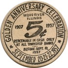 Wood River  Illinois Il Lewis   Clark Golden Anniversary Wooden Nickel Token