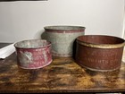 Set Of 3 Antique Primitive Metal Dry Grain Measures Original General Store  