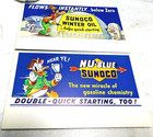 Two 1939 Disney Cartoon Advertising Sunoco Oil Blotters  Donald Duck   Goofy   Z