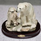 Vintage Ruby s Collection - Polar Bears Sculpture Figurine Mom   Baby Cub 5 5 