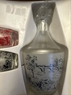 Vintage 1950s 60s French Glass Decantor   5 Sherry Shot Glasses