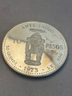 1975 10 Pesos Dominican Republic World Silver Coin Proof W  Plastic Case 
