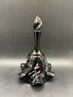 Fenton Glass Bell Copper Rose Paisley Hand Painted Signed 1990s Vintage