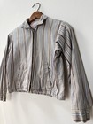Vtg Youth 50s Rockabilly Cotton Striped Zip Up Jacket Blue