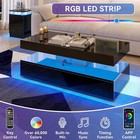 3-piece Modern Living Room Table Set 47 In Led Coffee Table 2 End Tables Storage