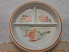 Little Bo Peep Glass Divided Infant Toddler Plate  glass 