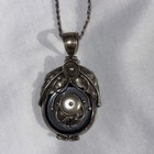 Old Pawn Navajo Pendant Hematite And Pearl Necklace