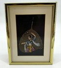 Pipal Leaf Indian Folk Art Pair Hand Painted Dancing Lady And Minstrel
