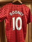 Wayne Rooney Signed   Inscribed Authentic Man Utd Soccer Jersey Beckett Size M