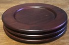 Set Of Three Vintage Round Mcm 5  Teak Wood Coasters