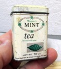 Vintage Wagner Mint Tea Empty 7 8th Oz Tin  Great Colors  Kitchen Decor Tin