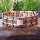 1pc Pure Solid Copper Arthritis Therapy Magnetic Bracelet Pain Relief Men Women
