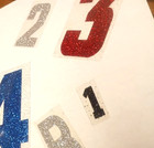  glitter  Numbers- Iron On Transfer For T-shirt   Other Fabrics-small- 3 Sizes