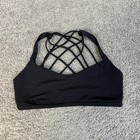 Lululemon Free To Be Wild Bra Womens 10 Black A b Cup Mesh Strappy Back