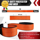 2   x3    Sturdy Lift Sling Straps  18800lbs Heavy Duty Lifting Web Sling   2 Pcs