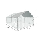 13x10x6ft Metal Chicken Coop Outdoor Galvanized Steel Chicken Run With Waterproo