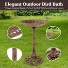 Antique Bird Bath     28 75    Weather-resistant Pedestal Bowl With Stakes  Bronze