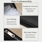 Genuine Leather Credit Card Holder Zipper Wallet With 26 Card Slots     Rfid Block