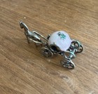 Vintage Italian 800 Sterling Silver Miniature Cinderella Pink Carriage 2 Cm