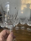 6 Vintage Signed Waterford Crystal Lismore Water Wine Glass Goblets  8oz
