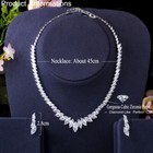 Silver Plated Marquise Cut Cubic Zirconia Wedding Choker Necklace Earrings Sets