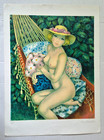 Francois Batet Signed Numbered The Hammock Lithograph  108 200  29 5  X 22  Rare