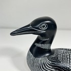 Vintage Soapstone Common Loon Carving Inuit Style Bird Figurine 7 