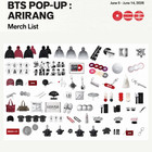  june Delivery  Bts Pop-up   Arirang Official Merch List Md Bts