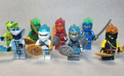 Set Of 8 Custom Lego Ninjago Elemental Warrior Minifigures Spinjitsu Fire