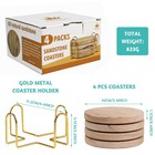 Natural Sandstone Coasters Set Of 4 With Holder  4 In Dia Drink Coasters For    