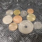 Various Mixed World Coin Lot W  Foreign Banknotes  Coins In Holders 