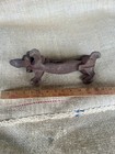 Antique 13  Cast Iron Daschund Dog Boot Scraper 2 Part Vintage Door Stop
