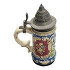 Gerz Vintage German Beer Stein Neuschwanstein Castle 3d Relief Pewter Lid 5 5 