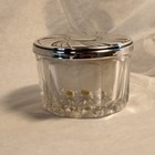Sterling Silver Lid Crystal Jar Vanity Powder Jar Towle Silver Vintage