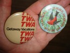 Flight Partners Aves De Las Americas Wings Twa Getaway Vacations Bag Pin Button