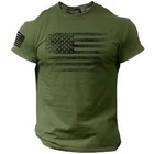 America Flag T-shirt Fashionable Men s Summer Muscle Training Comfortable