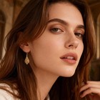14k Gold Dangle Earrings For Women  Filigree Dangling Leverback Earrings  Gol   