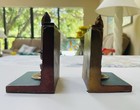 Vintage Ronson Candlestick Bookends W book Shelves   Books Office library Decor