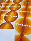 Awesome Rare Vintage Mid Century Retro 70s 60s Yel Org Tan Circle Bulbs Fabric 