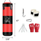 Empty Punching Bag With Training Gloves Kit Heavy Boxing Mma Kicking Gym Workout