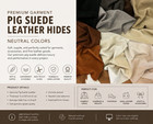 Premium Pig Suede Leather Hide 2 Oz Genuine Soft Garment Leather Neutral Colors