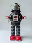 Retro Wind-up Walking Black Robot  Possibly  robby The Robot   Used