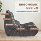 Bean Bag Chair For Adults - Large Bean Bag With Two Pillows  Loveseat Grey