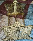 Antique Art Nouveau Lady Hair Flowing Arms Outstretched Book Rack Bookends Judd 
