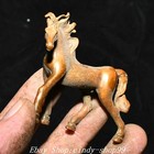 2 4  old Chinese Dynasty Bronze Fengshui Zodiac Year Animal Horse Statue