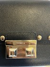 Furla Metropolis Black Small Studded Shoulder Bag Chain Strap Bag