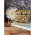 Vintage English Baret Ware Jewelry Box  Ornate Gilt Keepsake Chest  Tea Caddy