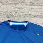 Vtg Nike Drifit Tennis Shirt Medium Blue White Swoosh Federer Nadal Court Mens