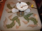 Vintage  Mcm Glass  Funky Flowery Ceiling Light Fixture